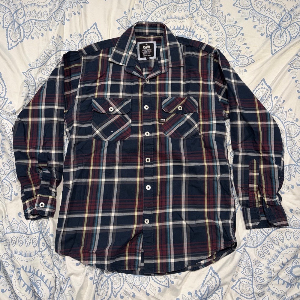 Navy Plaid Flannel Shirt